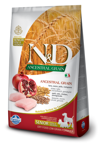 N&D Low Grain Senior Mini&Medium Chicken&Pomegranate
